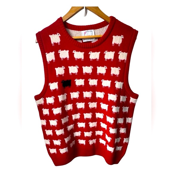 Rowing Blazers Sweaters - Rowing Blazers Warm and Wonderful Iconic Princess Diana Sheep Sweater Vest